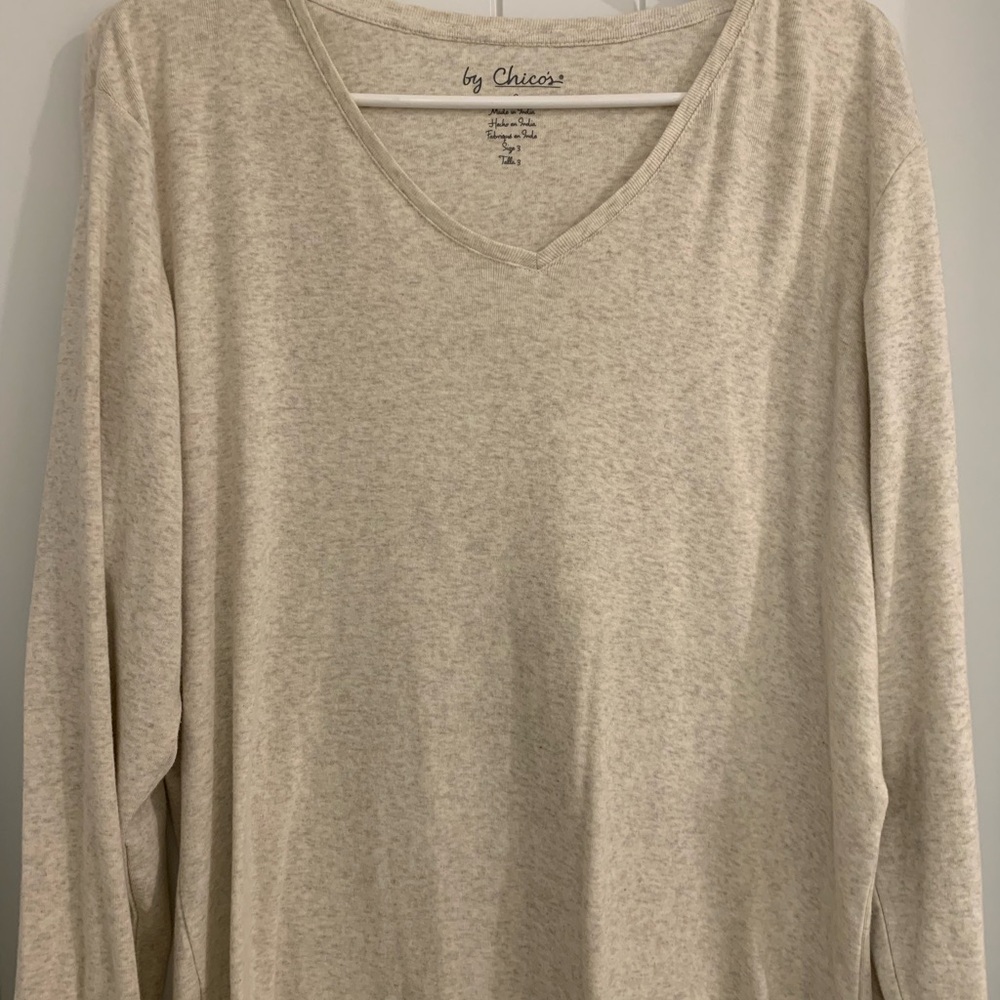 Chico's Cream Long Sleeve Top